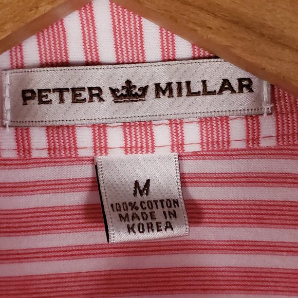 Peter Millar Polo Shirt Men's Medium Multicolor Stripes Linville Golf Club Logo - Picture 5 of 9